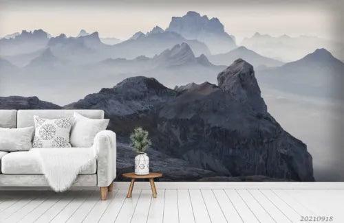 3D Mountain Fog Sky Self-adhesive Removeable Wallpaper Wall Mural1 4152 - Furniture4Design