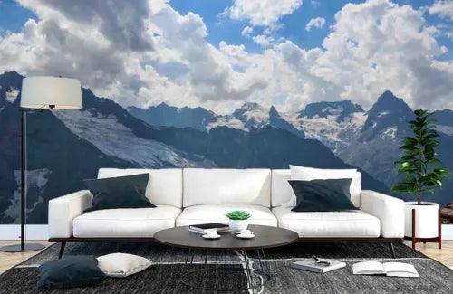 3D Mountain Grassland Cloud Self-adhesive Removeable Wallpaper Wall Mural1 3995 - Furniture4Design