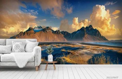 3D Mountain Grassland Cloud Self-adhesive Removeable Wallpaper Wall Mural1 4010 - Furniture4Design