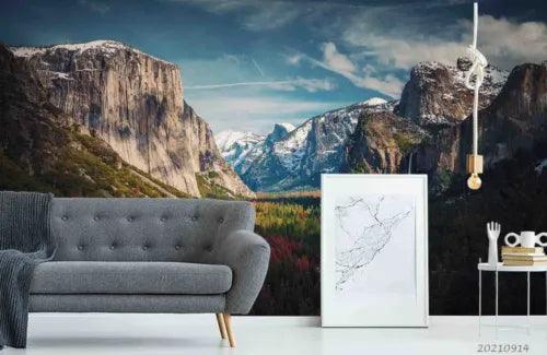 3D Mountain Grassland Cloud Self-adhesive Removeable Wallpaper Wall Mural1 4097 - Furniture4Design