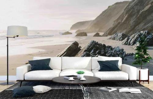 3D Mountain Sandbeach Sea Self-adhesive Removeable Wallpaper Wall Mural1 4096 - Furniture4Design