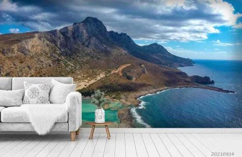 3D Mountain Sandbeach Sea Self-adhesive Removeable Wallpaper Wall Mural1 4124 - Furniture4Design