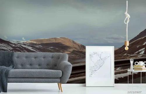 3D Mountain Sea Snow Rail Self-adhesive Removeable Wallpaper Wall Mural1 4000 - Furniture4Design