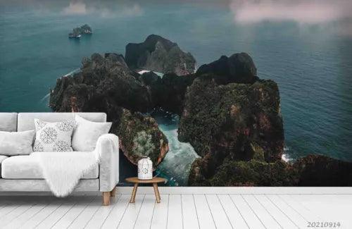 3D Mountain Sea Spindrift Self-adhesive Removeable Wallpaper Wall Mural1 4147 - Furniture4Design