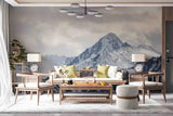 3D Mountain Snow Cloud Fog Gray Self-adhesive Removeable Wallpaper Wall Mural1 - Furniture4Design