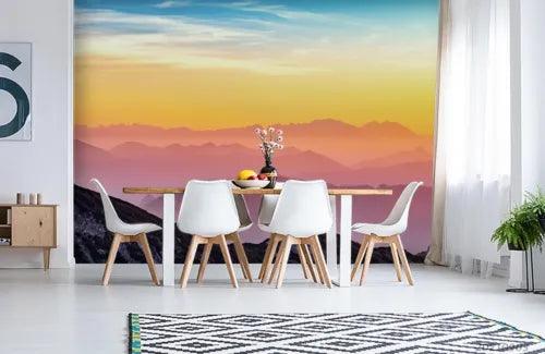 3D Mountain Sunrise Cloud Self-adhesive Removeable Wallpaper Wall Mural1 3814 - Furniture4Design