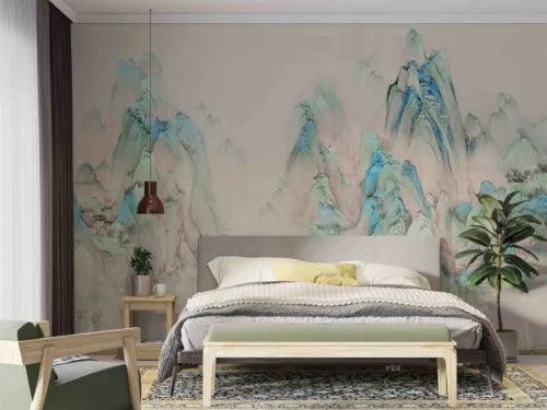 3D Mountain Wave Colours Fog Self-adhesive Removeable Wallpaper Wall Mural1 683 - Furniture4Design