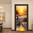 3D Nature Sunrise Scenery Door Sticker Self-adhesive Wallpaper Murals Posters - Furniture4Design