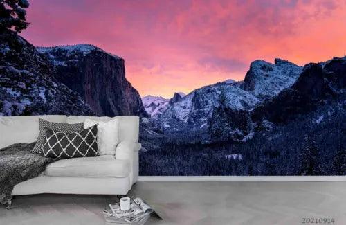 3D Night Mountain Snow Sky Self-adhesive Removeable Wallpaper Wall Mural1 4153 - Furniture4Design