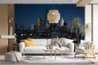 3D Night Scene Urban Architecture Self-adhesive Removeable Wallpaper Wall Mural1 - Furniture4Design