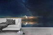 3D Night Starry Sky Sea Ship Blue Self-adhesive Removeable Wallpaper Wall Mural1 - Furniture4Design