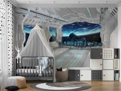 3D Observation Room Mountain Sky Self-adhesive Removeable Wallpaper Wall Mural1 - Furniture4Design