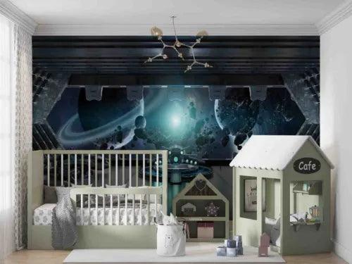 3D Observation Room The Earth Self-adhesive Removeable Wallpaper Wall Mural1 933 - Furniture4Design