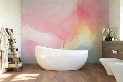 3D Painting Pink Ripple Self-adhesive Removeable Wallpaper Wall Mural1 1336 - Furniture4Design