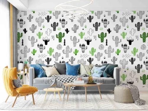 3D Pattern Cactus Self-adhesive Removeable Wallpaper Wall Mural1 2925 - Furniture4Design