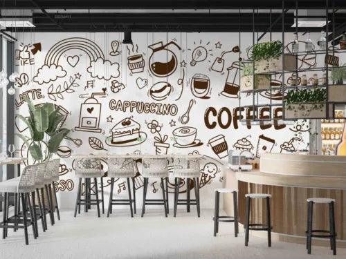 3D Pattern Coffee Rainbow Cake Self-adhesive Removeable Wallpaper Wall Mural1 - Furniture4Design