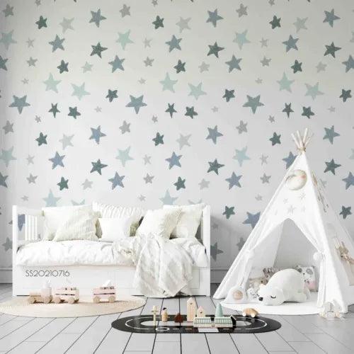 3D Pattern Five-Pointed Star Self-adhesive Removeable Wallpaper Wall Mural1 3302 - Furniture4Design