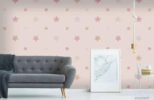 3D Pattern Five-Pointed Star Self-adhesive Removeable Wallpaper Wall Mural1 4003 - Furniture4Design