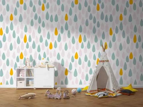 3D Pattern Raindrop Colours Self-adhesive Removeable Wallpaper Wall Mural1 3639 - Furniture4Design