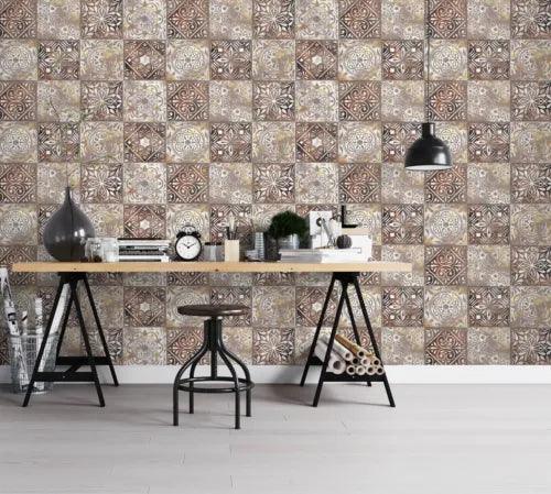 3D Pattern Tiles E1370 Wallpaper Mural Paper Wall Print Indoor Murals CA Honey - Furniture4Design