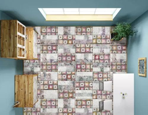 3D Pink Petals Tile 5290 Floor WallPaper Murals Wall Print Decal AJ WALL Fay - Furniture4Design