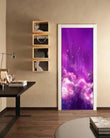 3D Purple Clouds Landscape Door Murals Self Adhesive Bedroom Wall Sticker Photos - Furniture4Design