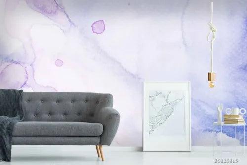 3D Watercolour Round Blue Self-adhesive Removeable Wallpaper Wall Mural1 2013 - Furniture4Design