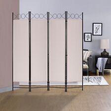 4 Panel Room Divider 6.8FT Steel Frame Screen Folding Privacy Divider Freestand - Furniture4Design