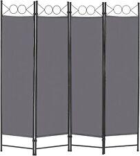 4 Panel Room Divider 6FT Steel Frame Screen Folding Privacy Divider Freestanding - Furniture4Design