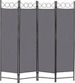 4 Panel Room Divider 6FT Steel Frame Screen Folding Privacy Divider Freestanding - Furniture4Design