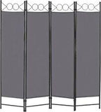 4 Panel Room Divider 6FT Steel Frame Screen Folding Privacy Divider Freestanding - Furniture4Design