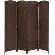 4 Panel Room Divider, Folding Privacy Divider 6 Ft Indoor Wall Divider, Brown - Furniture4Design