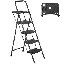 4 Step Ladder, Folding Step Stool with Wide Anti-Slip Pedal, 500lbs Capacity - Furniture4Design