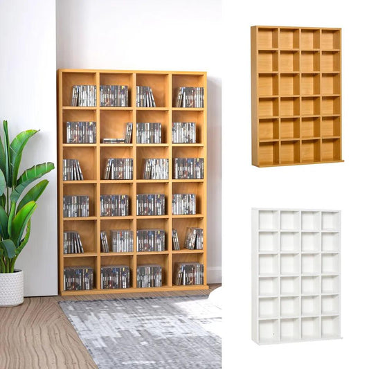 480CD/312DVD Media Storage Shelf Rack Unit Video Wood Bookcase Furniture - Furniture4Design