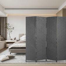 4Panels Room Divider,Wood Mesh Woven Design Folding Portable Room Screen Divider - Furniture4Design