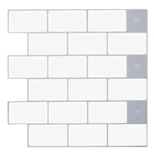 5 10Pcs Basic Brick Peel and Stick Tiles PET Self Adhesive Wall Tile Sheets - Furniture4Design