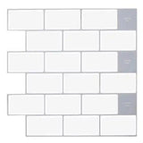 5 10Pcs Basic Brick Peel and Stick Tiles PET Self Adhesive Wall Tile Sheets - Furniture4Design