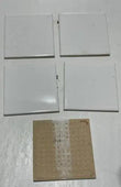 (5) Ceramic Wall Tile White Glossy 4 in X 4 in - Furniture4Design