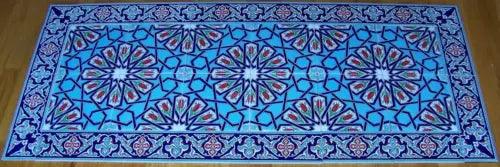 56"x24" Turkish Ottoman Iznik Tulip & Floral Pattern Ceramic Tile Panel Mural - Furniture4Design