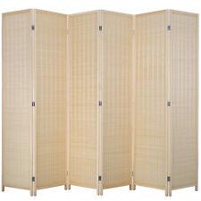 6 Panel Bamboo Room Divider, Folding Privacy Wall Divider Freestanding Partition - Furniture4Design