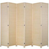 6 Panel Bamboo Room Divider, Folding Privacy Wall Divider Freestanding Partition - Furniture4Design