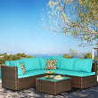 6 Pieces Outdoor Patio Furniture Sets, Wicker Sectional Sofa Conversation Sets - Furniture4Design