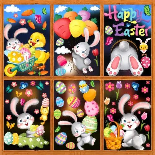 78PCS WALL STICKERS EASTER BUNNY DECAL WINDOW CLINGS VINYL MURAL HOME ROOM DECOR - Furniture4Design