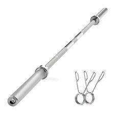 7Ft Olympic Barbell: Solid Chrome Bar for Strength Training, Weightlifting - Furniture4Design