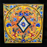 8 x 8 Inch Hand Painted Turkish Iznik Tulip & Floral Pattern Ceramic Tile #10 - Furniture4Design