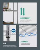 Adjustable 6-Tier Metal Wire Shelving Unit with Wheels - 48x18x82 inch Heavy Duty Storage Rack - Furniture4Design