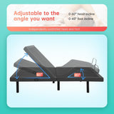 Adjustable Bed Frame with Head and Foot Articulation, Massage, and Wireless Remote Control - Furniture4Design