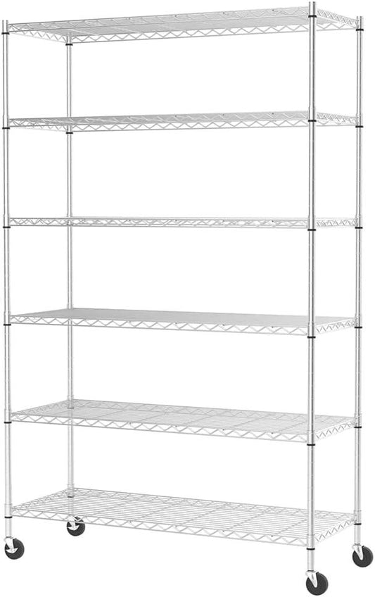 Adjustable Heavy Duty Metal Storage Shelves with Wire Shelving Unit - Furniture4Design