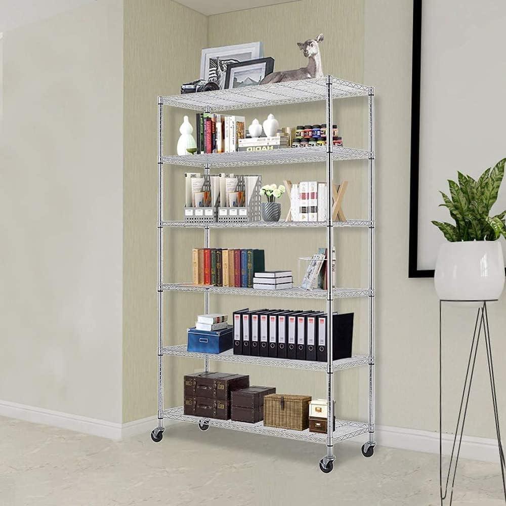 Adjustable Heavy Duty Metal Storage Shelves with Wire Shelving Unit - Furniture4Design