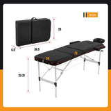 Aluminum Portable Massage Table with Height Adjustable Design and Carry Case - Furniture4Design